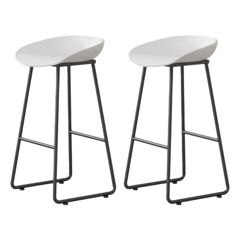 Modern Milk Tea Shop Footrest Barstool Matte Finish Plastic Stool