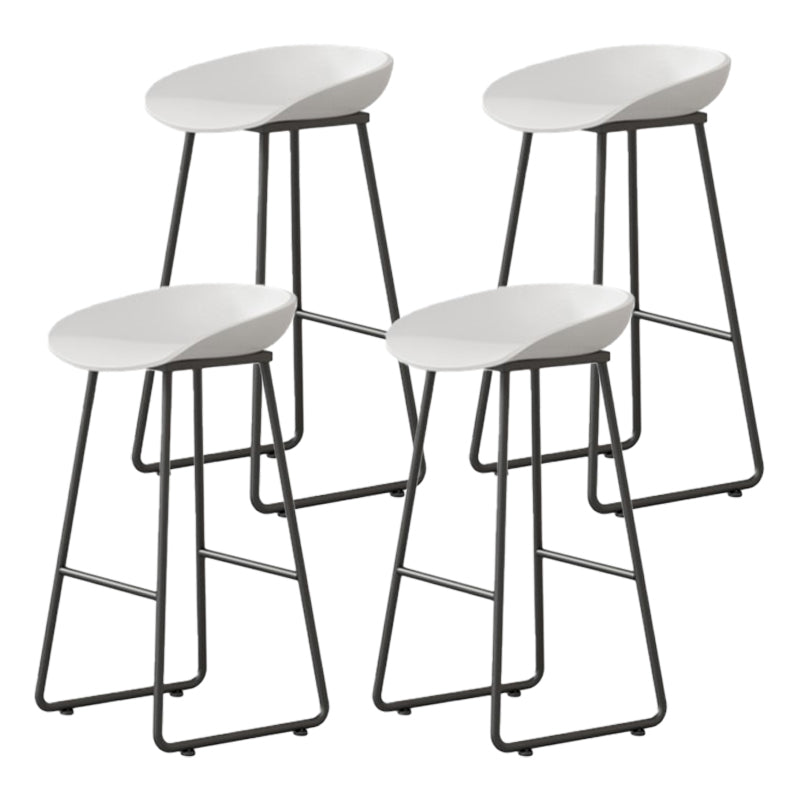 Modern Milk Tea Shop Footrest Barstool Matte Finish Plastic Stool