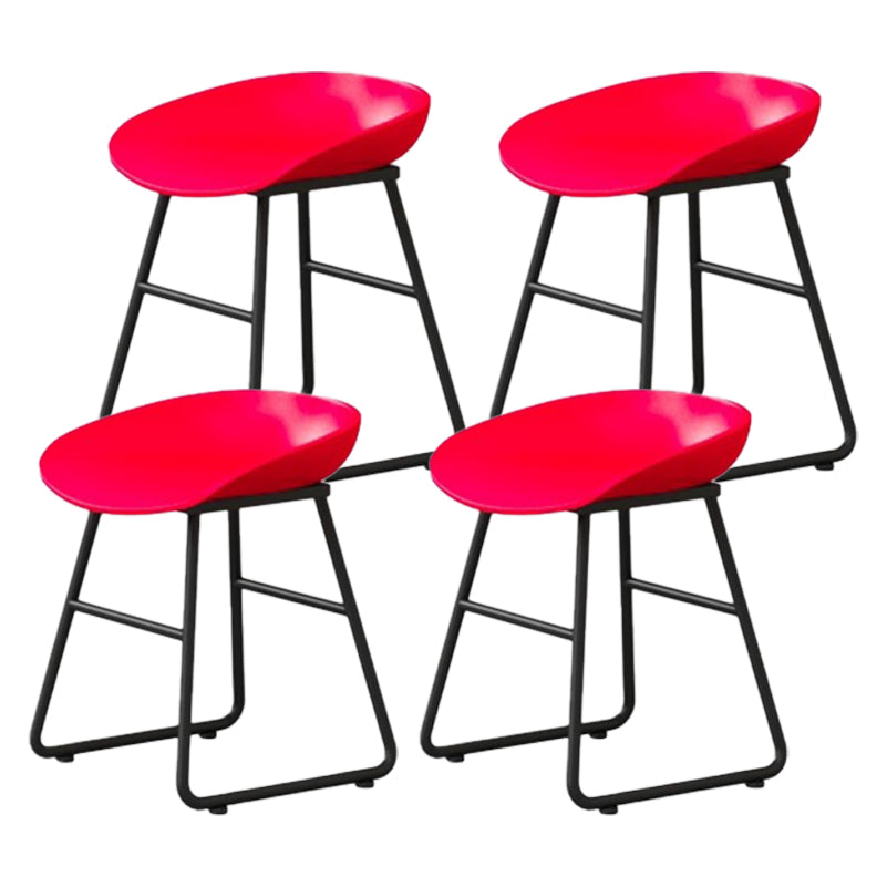 Modern Milk Tea Shop Footrest Barstool Matte Finish Plastic Stool