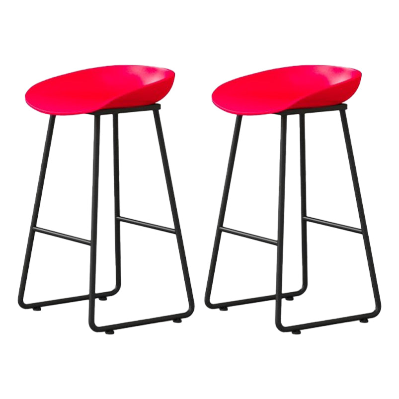 Modern Milk Tea Shop Footrest Barstool Matte Finish Plastic Stool
