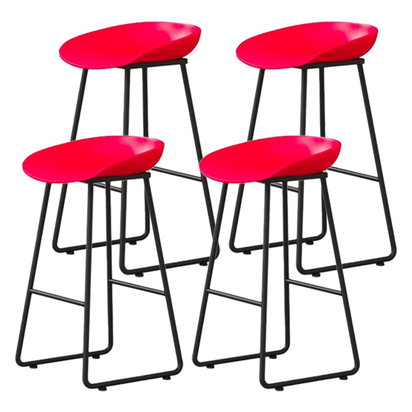 Modern Milk Tea Shop Footrest Barstool Matte Finish Plastic Stool