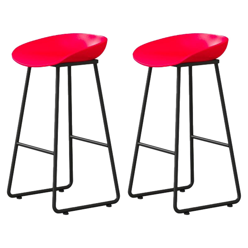 Modern Milk Tea Shop Footrest Barstool Matte Finish Plastic Stool