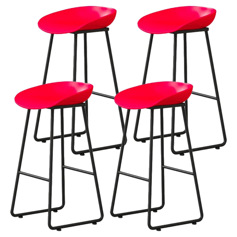 Modern Milk Tea Shop Footrest Barstool Matte Finish Plastic Stool