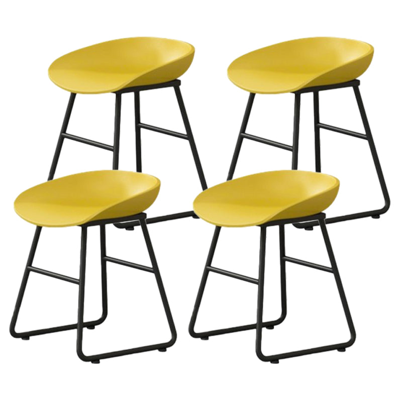 Modern Milk Tea Shop Footrest Barstool Matte Finish Plastic Stool