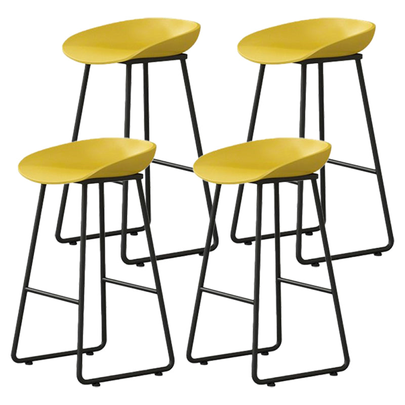 Modern Milk Tea Shop Footrest Barstool Matte Finish Plastic Stool