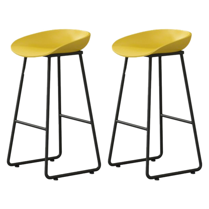 Modern Milk Tea Shop Footrest Barstool Matte Finish Plastic Stool