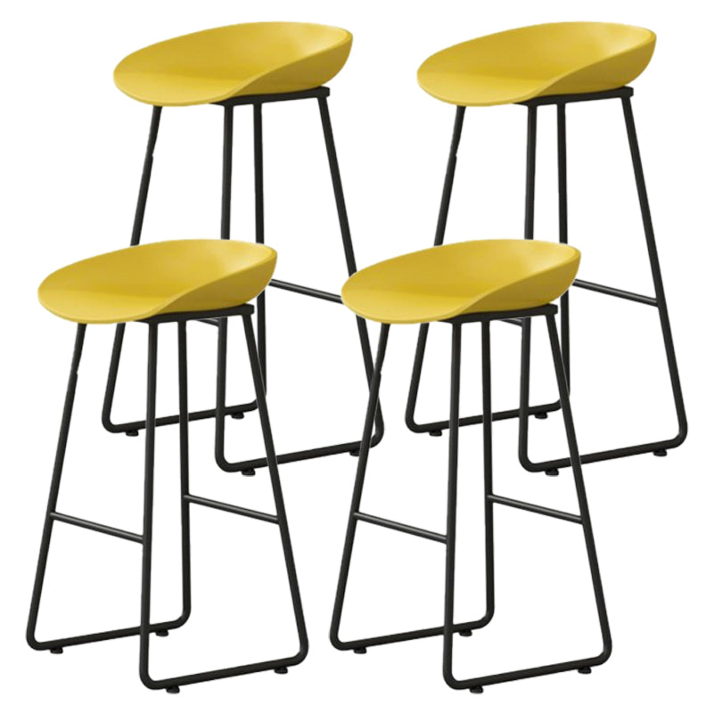 Modern Milk Tea Shop Footrest Barstool Matte Finish Plastic Stool