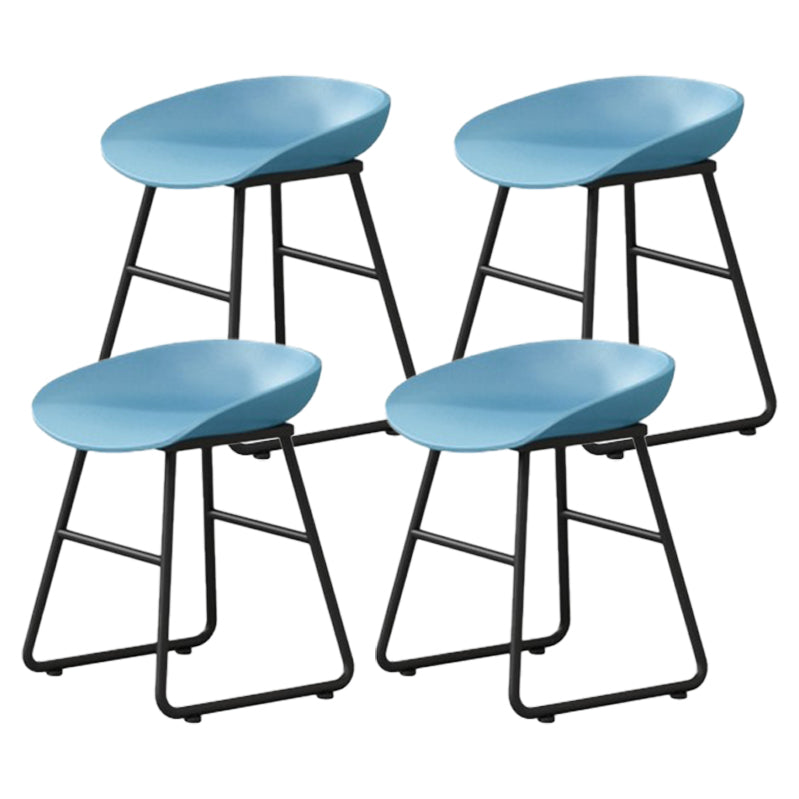 Modern Milk Tea Shop Footrest Barstool Matte Finish Plastic Stool
