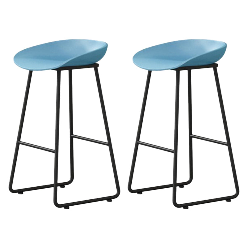 Modern Milk Tea Shop Footrest Barstool Matte Finish Plastic Stool