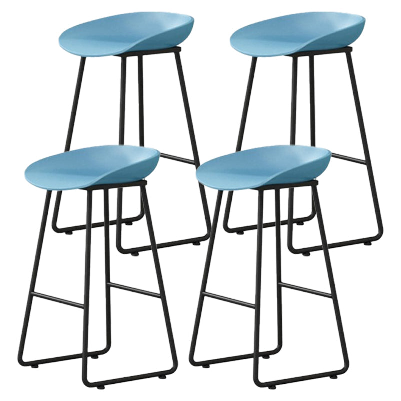 Modern Milk Tea Shop Footrest Barstool Matte Finish Plastic Stool