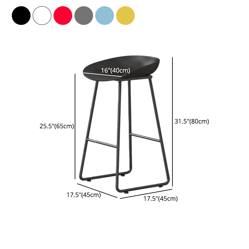 Modern Milk Tea Shop Footrest Barstool Matte Finish Plastic Stool
