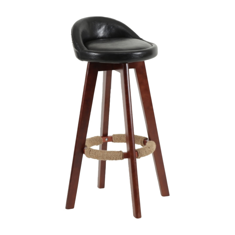 Scandinavian Matte Finish Upholstered Counter Height Stool Footrest Home Barstool