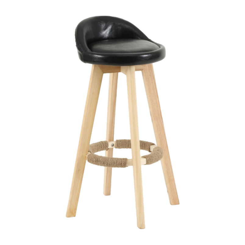 Scandinavian Matte Finish Upholstered Counter Height Stool Footrest Home Barstool