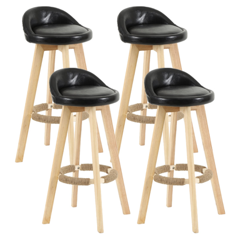Scandinavian Matte Finish Upholstered Counter Height Stool Footrest Home Barstool