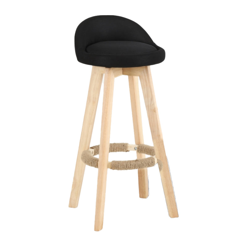 Scandinavian Matte Finish Upholstered Counter Height Stool Footrest Home Barstool