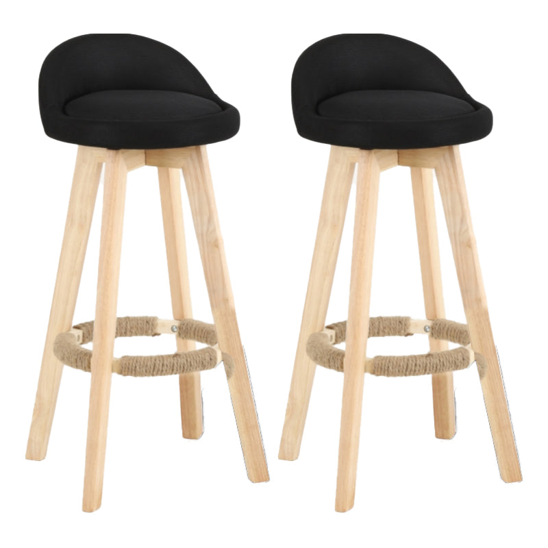 Scandinavian Matte Finish Upholstered Counter Height Stool Footrest Home Barstool