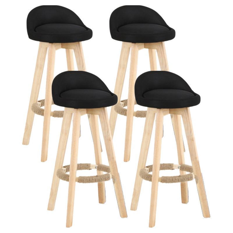 Scandinavian Matte Finish Upholstered Counter Height Stool Footrest Home Barstool