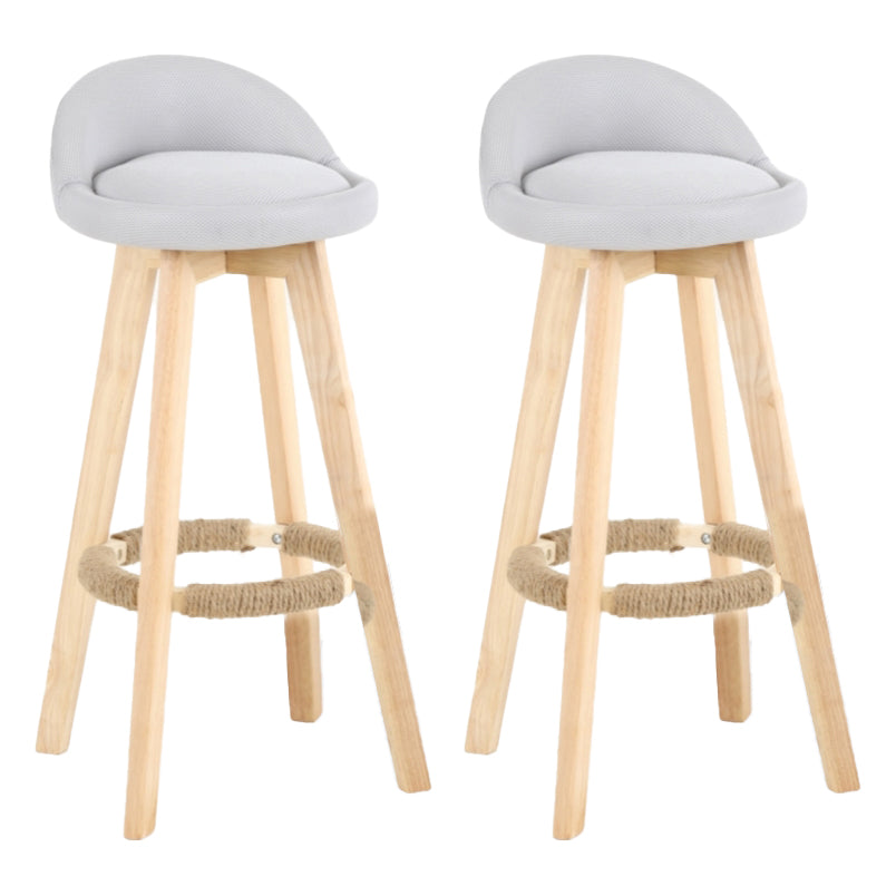 Scandinavian Matte Finish Upholstered Counter Height Stool Footrest Home Barstool