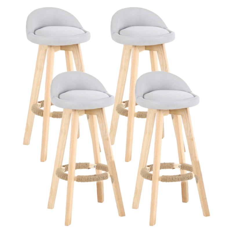 Scandinavian Matte Finish Upholstered Counter Height Stool Footrest Home Barstool