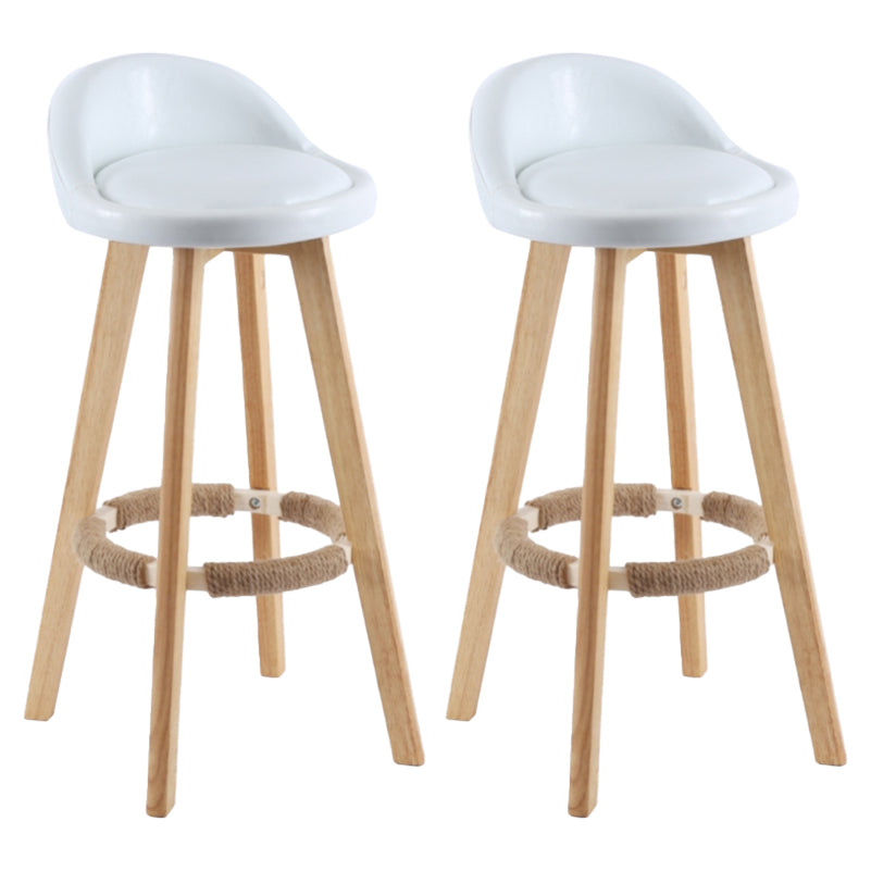 Scandinavian Matte Finish Upholstered Counter Height Stool Footrest Home Barstool