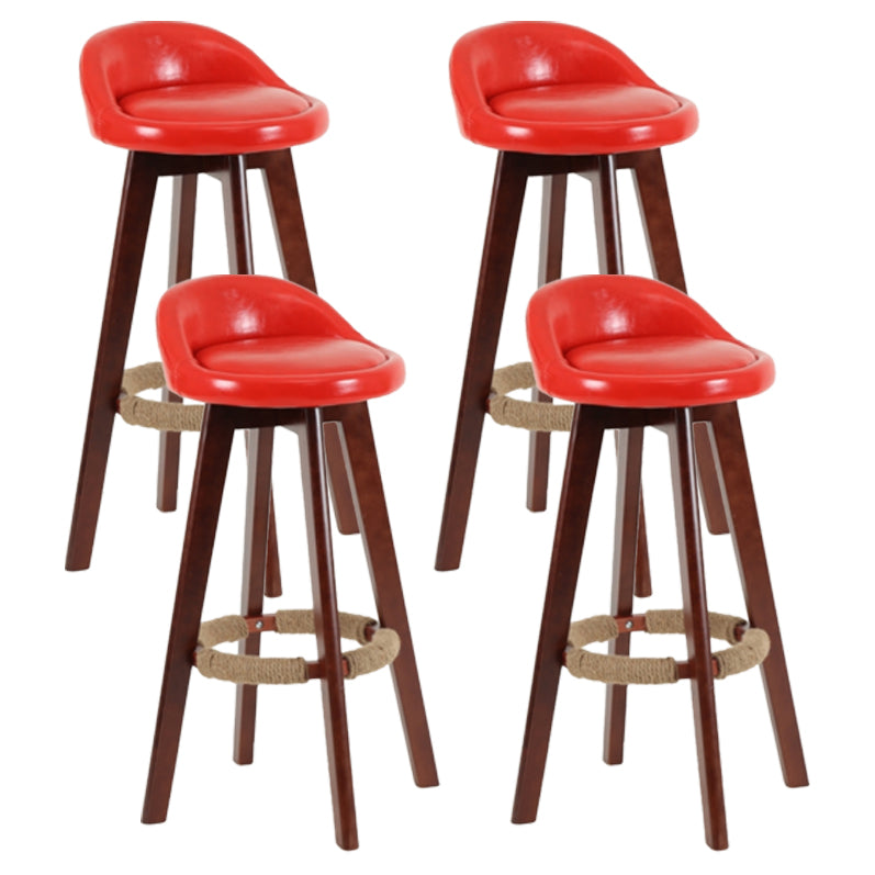 Scandinavian Matte Finish Upholstered Counter Height Stool Footrest Home Barstool