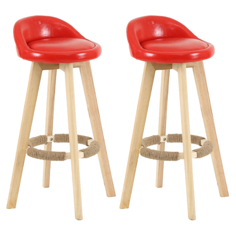Scandinavian Matte Finish Upholstered Counter Height Stool Footrest Home Barstool