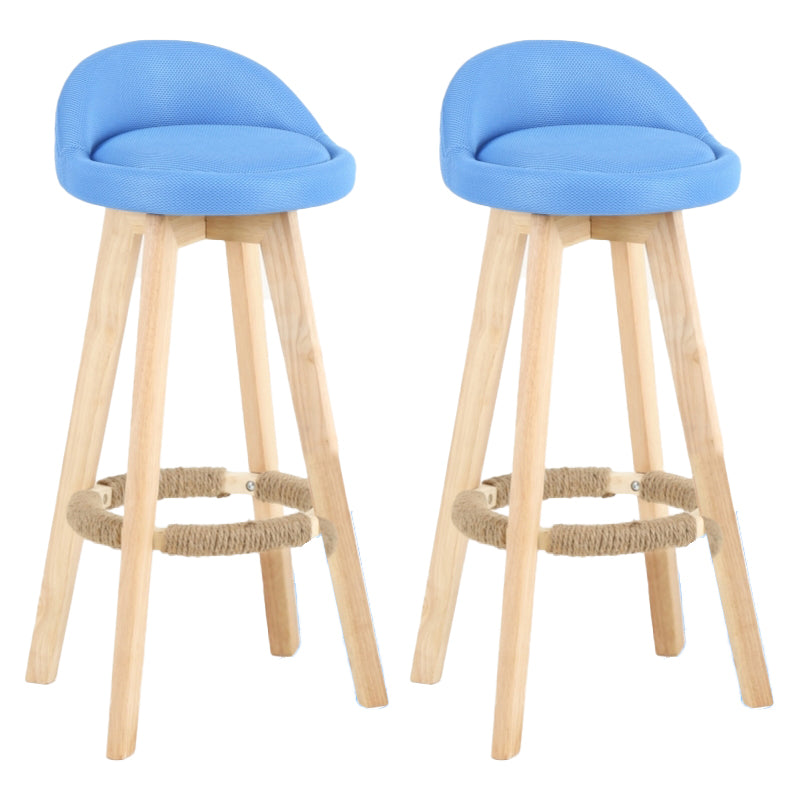 Scandinavian Matte Finish Upholstered Counter Height Stool Footrest Home Barstool