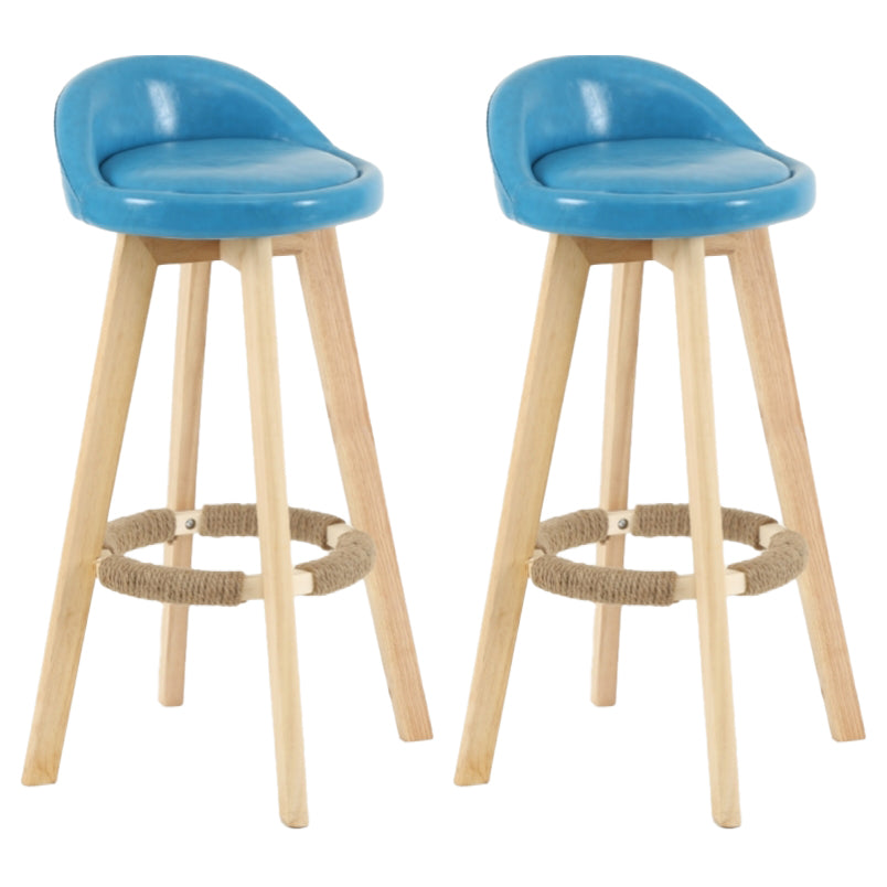 Scandinavian Matte Finish Upholstered Counter Height Stool Footrest Home Barstool