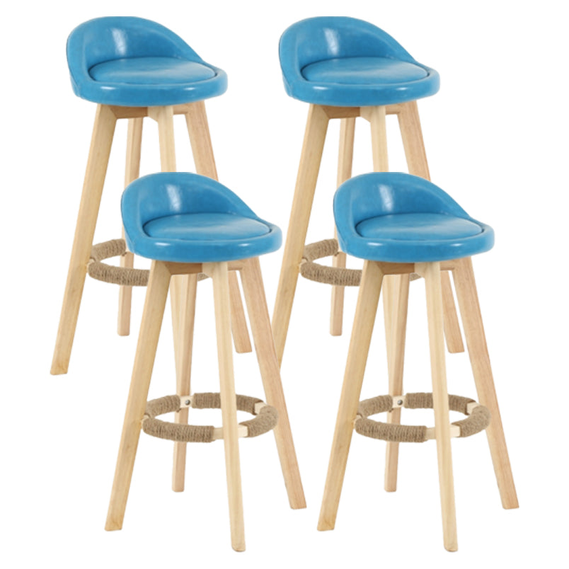 Scandinavian Matte Finish Upholstered Counter Height Stool Footrest Home Barstool