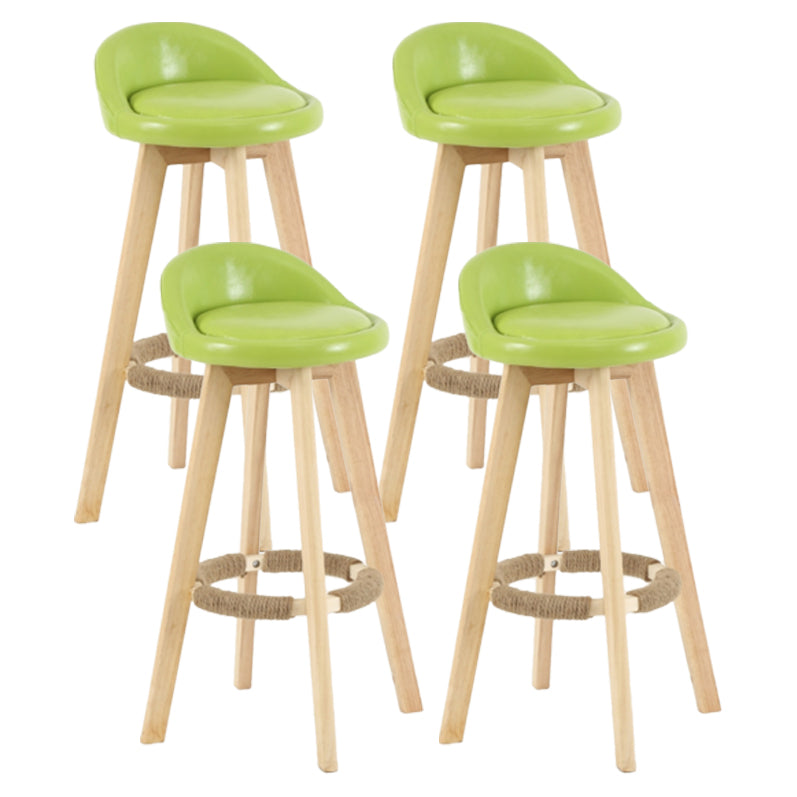Scandinavian Matte Finish Upholstered Counter Height Stool Footrest Home Barstool