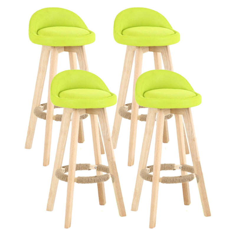 Scandinavian Matte Finish Upholstered Counter Height Stool Footrest Home Barstool