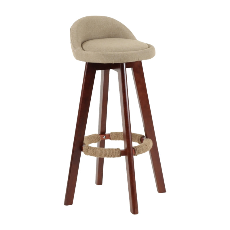 Scandinavian Matte Finish Upholstered Counter Height Stool Footrest Home Barstool