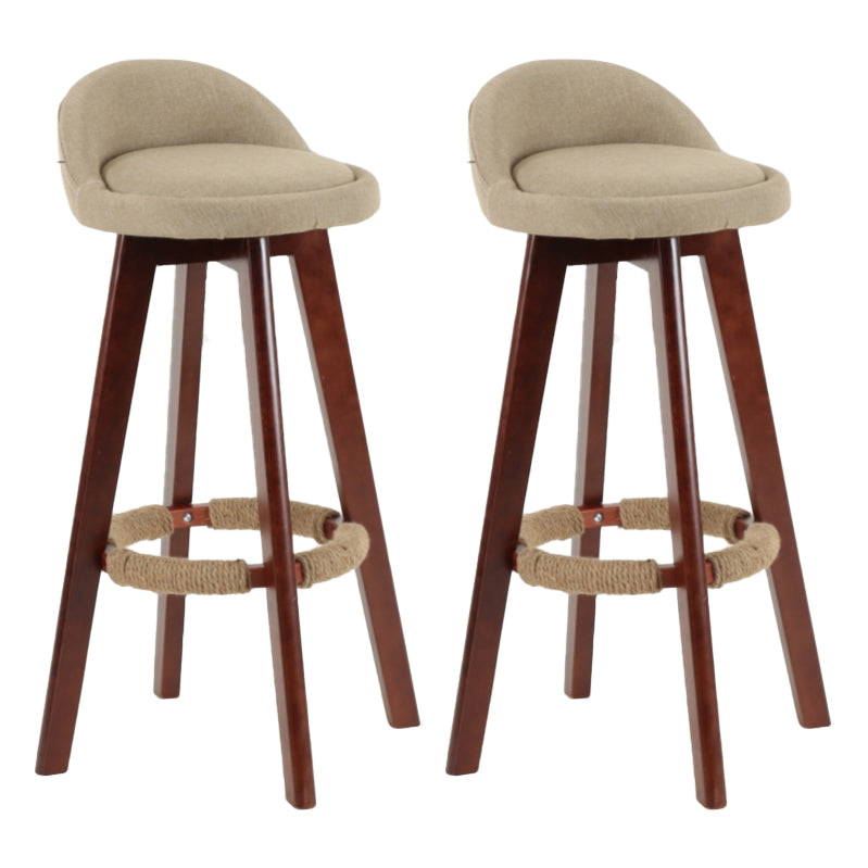Scandinavian Matte Finish Upholstered Counter Height Stool Footrest Home Barstool