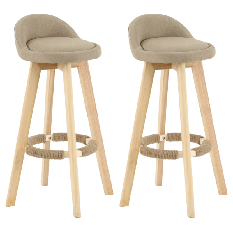Scandinavian Matte Finish Upholstered Counter Height Stool Footrest Home Barstool