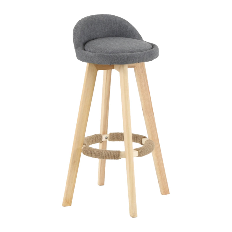 Scandinavian Matte Finish Upholstered Counter Height Stool Footrest Home Barstool