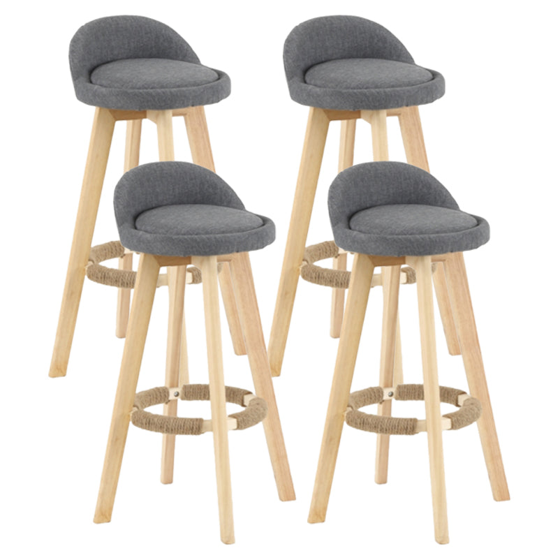 Scandinavian Matte Finish Upholstered Counter Height Stool Footrest Home Barstool