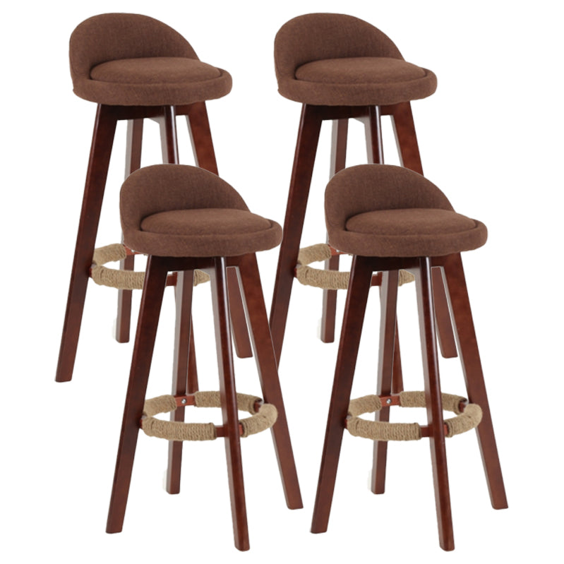 Scandinavian Matte Finish Upholstered Counter Height Stool Footrest Home Barstool