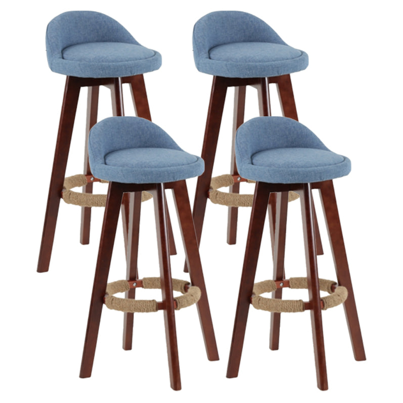 Scandinavian Matte Finish Upholstered Counter Height Stool Footrest Home Barstool