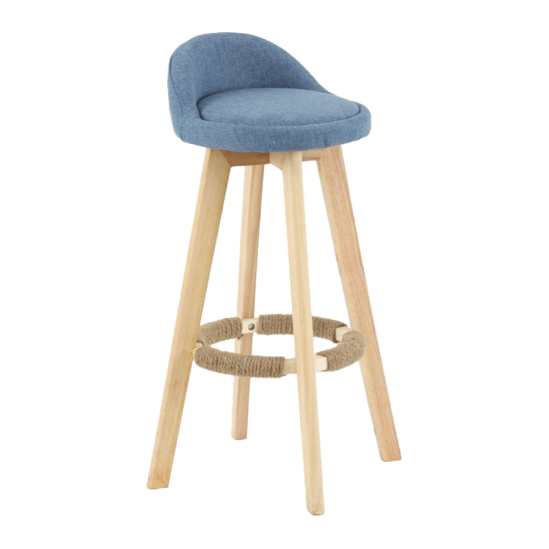 Scandinavian Matte Finish Upholstered Counter Height Stool Footrest Home Barstool