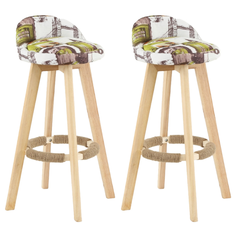 Scandinavian Matte Finish Upholstered Counter Height Stool Footrest Home Barstool