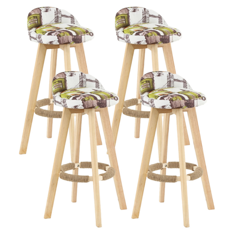 Scandinavian Matte Finish Upholstered Counter Height Stool Footrest Home Barstool