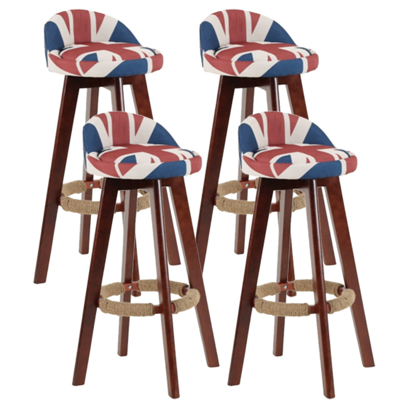 Scandinavian Matte Finish Upholstered Counter Height Stool Footrest Home Barstool