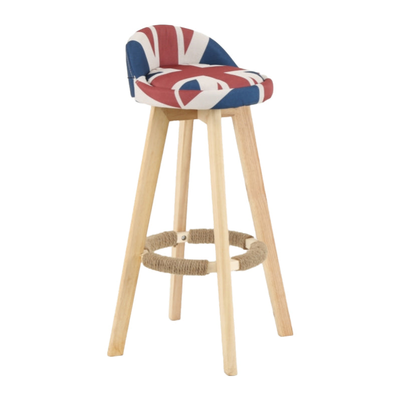 Scandinavian Matte Finish Upholstered Counter Height Stool Footrest Home Barstool
