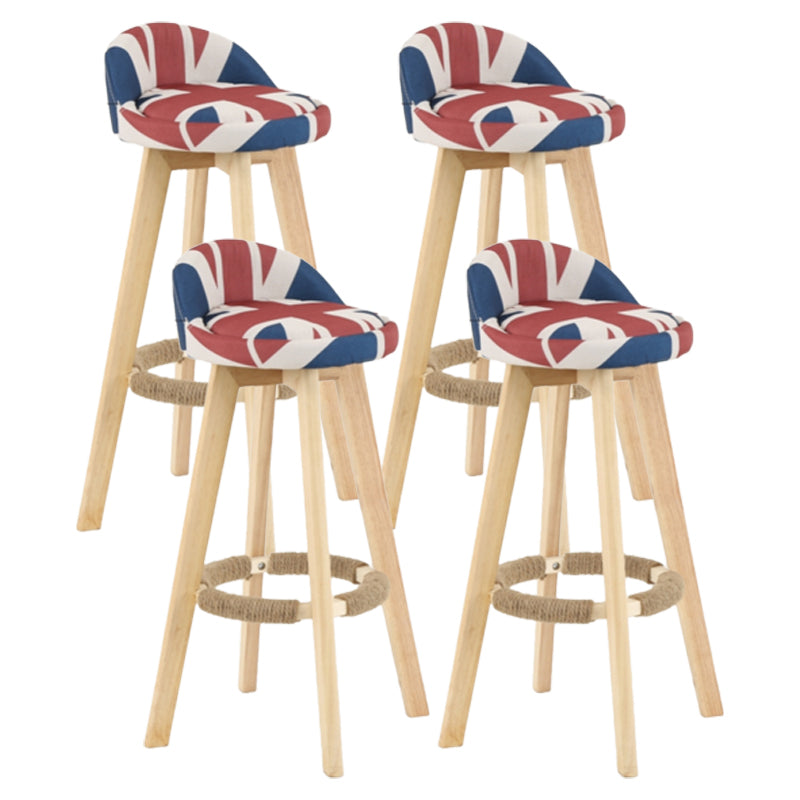 Scandinavian Matte Finish Upholstered Counter Height Stool Footrest Home Barstool