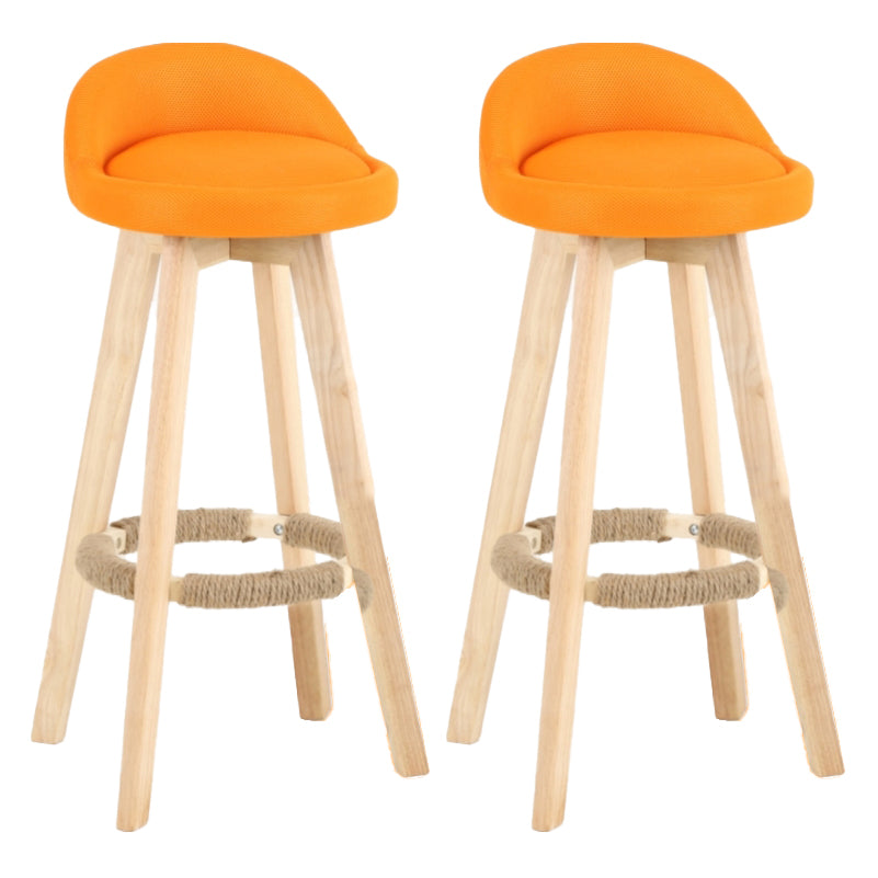 Scandinavian Matte Finish Upholstered Counter Height Stool Footrest Home Barstool