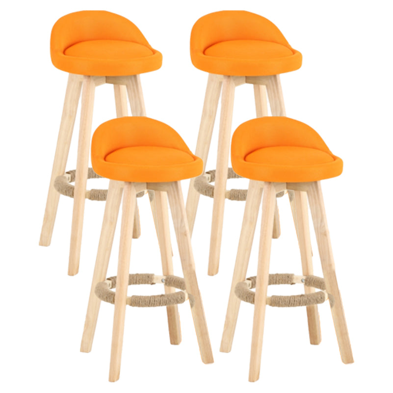 Scandinavian Matte Finish Upholstered Counter Height Stool Footrest Home Barstool