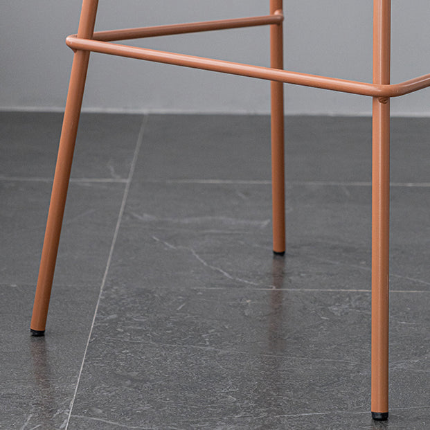 Contemporary Footrest Metal Barstool Matte Finish Restaurant Stool