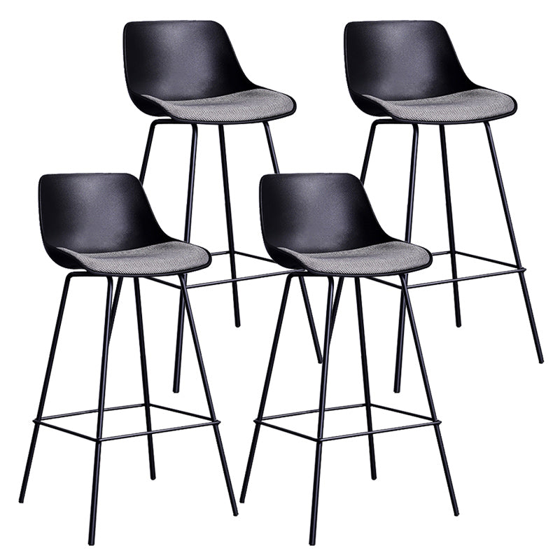 Scandinavian Coffee Shop Low Back Stool Matte Finish Leather Barstool