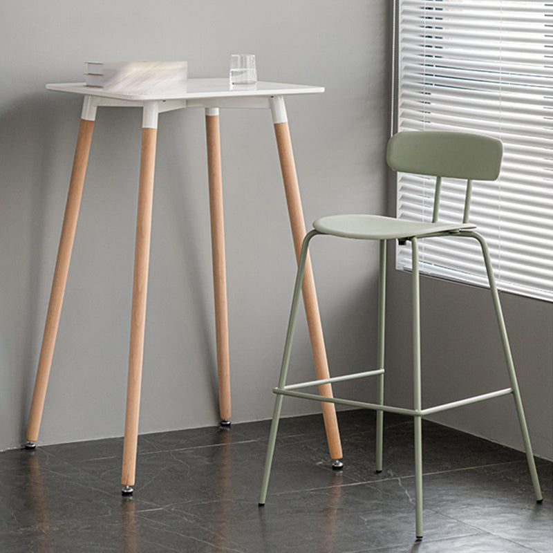 Scandinavian Milk Tea Shop Footrest Stool Matte Finish Iron Bar Stool