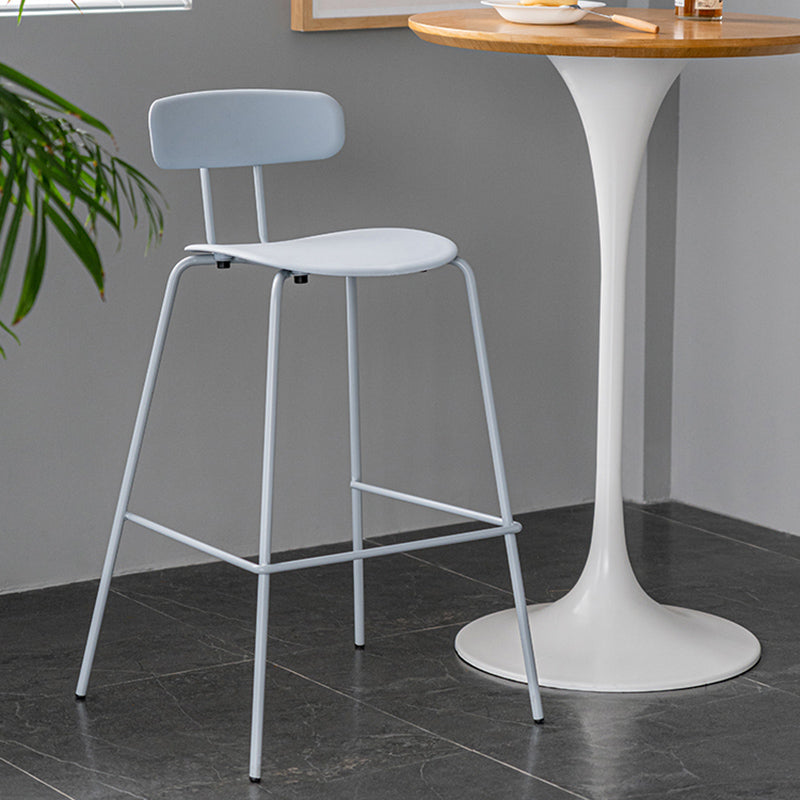 Scandinavian Milk Tea Shop Footrest Stool Matte Finish Iron Bar Stool